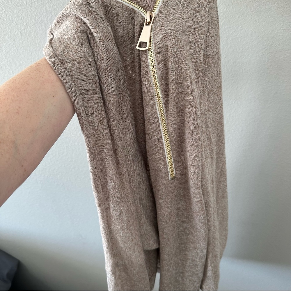 NWT Philosophy Dolman Zip Long Sleeve Top Mocha Heather Size XXL - Picture 11 of 12